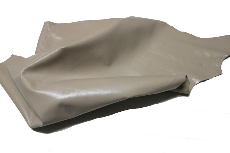 Italian Goatskin leather skin skins hides hide SMOOTH KHAKI 5+sqf