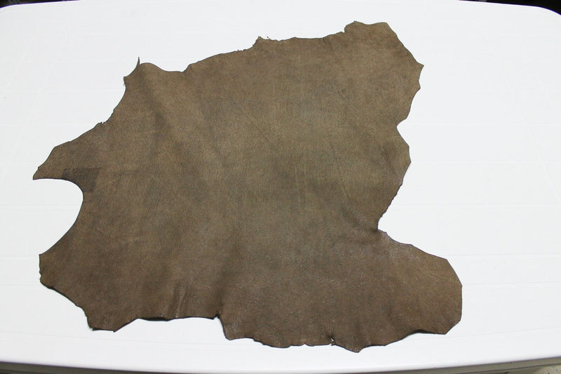 Italian Goatskin leather skins hides hide skin VTG WALNUT PRINTED  3sqf