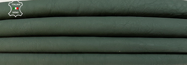 DARK GREEN COATED ANTIQUEd Thick Soft Italian Lambskin Leather 7sqf 1.1mm #B9602