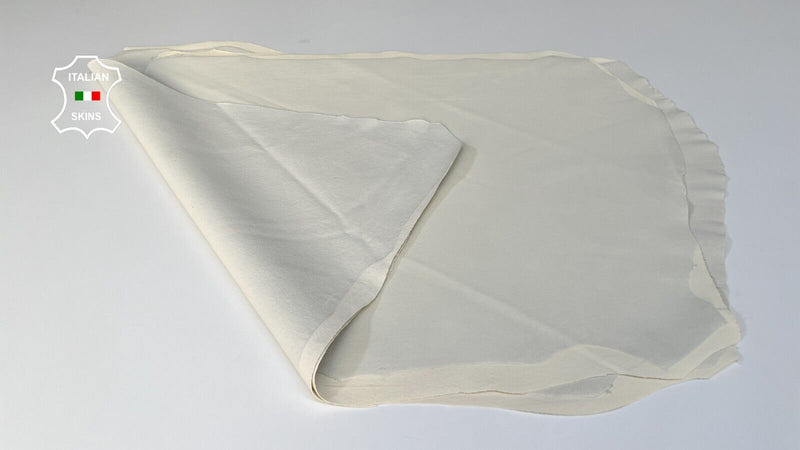 NATURAL BONES OFF WHITE Soft Stretch Lambskin leather 2 skins 9+sqf 0.8mm #B3750
