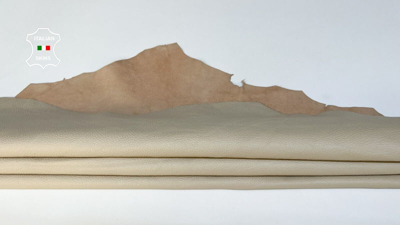 BEIGE PEBBLE GRAINY Soft Italian Lambskin leather Bookbinding 6sqf 0.7mm #B4858
