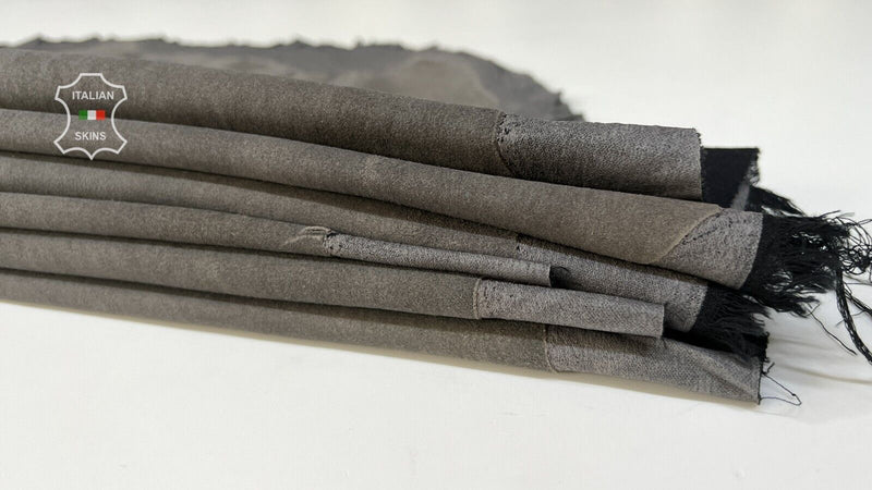 TAUPE GRAY SUEDE Soft Italian STRETCH Lamb leather 2 skins 12sqf 0.7mm #B7485