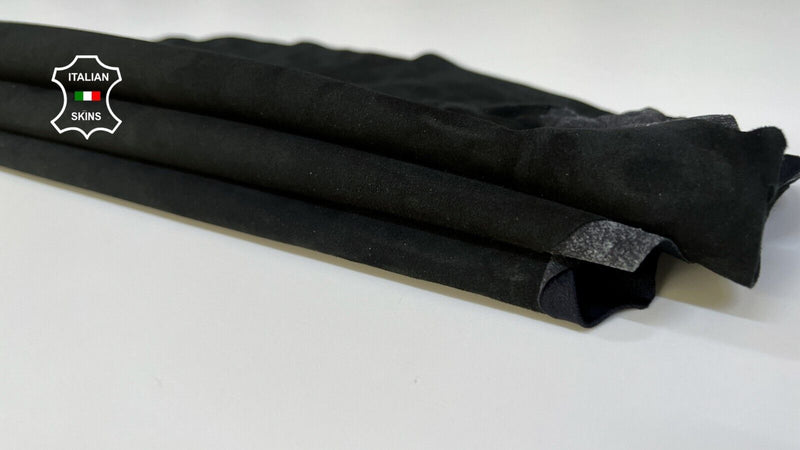 BLACK SUEDE Soft Lambskin STRETCH Lamb leather hides leggings 6sqf 1.0mm #B3854