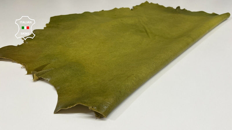 PISTACHIO ANTIQUED VEGETABLE TAN Thick Soft Lambskin leather 6sqf 1.3mm #B5286