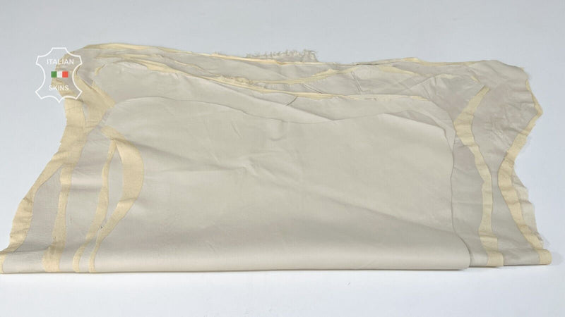 IVORY Thin Soft Stretch Italian Lambskin leather hide 4 skins 20sqf 0.6mm #B7648