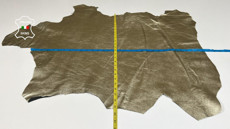METALLIC LIGHT GOLD PEBBLE GRAINY Goatskin Goat leather hides 6sqf 0.8mm #B4294