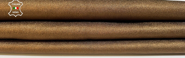 METALLIC BRONZE ROUGH Thick Soft Italian Goatskin leather hide 5sqf 1.1mm #B8491