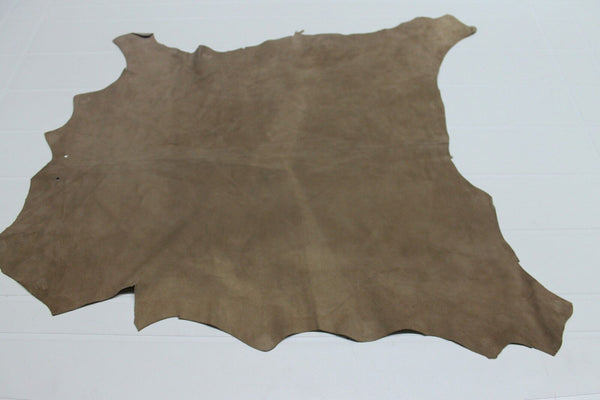 Italian Goatskin leather hide hides  skins SUEDE LIGHT WALNUT BROWN  #9539 3sqf