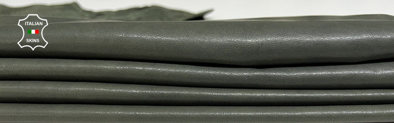 PETROL GREEN ARMY VEGETABLE TAN SHINY Thin Soft Lamb leather 6sqf 0.5mm #B8411