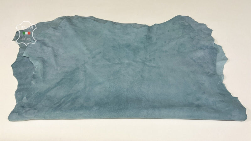 LIGHT BLUE SUEDE Soft Italian Lambskin leather hides 2 skins 12sqf 0.9mm #B7821