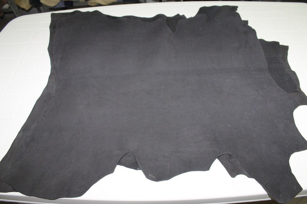 Italian thick strong Goatskin leather skin NABUCK ANTHRACITE  5sqf