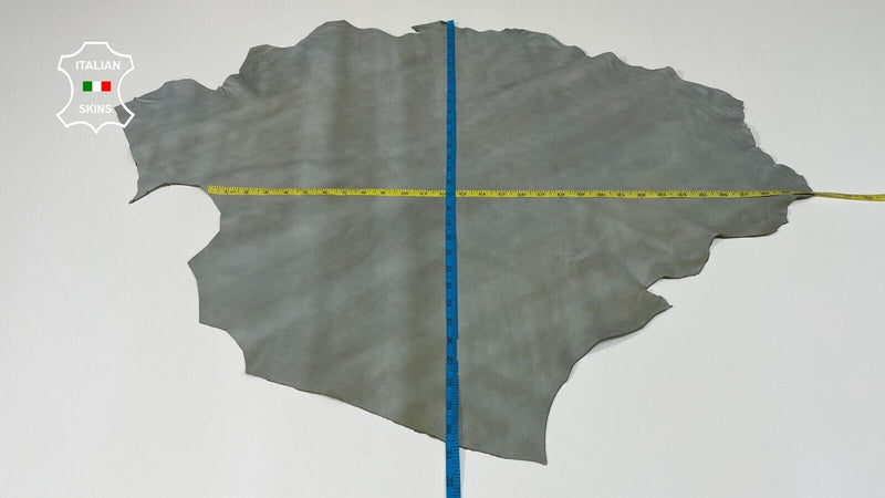 VINTAGE GRAY ON OLIVE Soft Italian Lambskin leather hide hides 5sqf 1.2mm #B2687