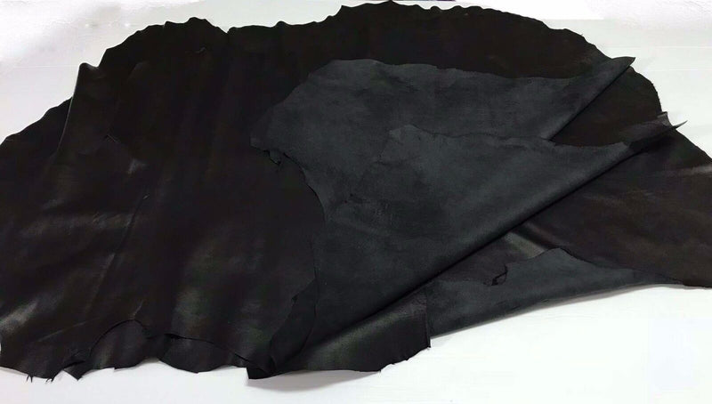 Italian Lambskin skin skins hides hide Leather SOFT PREMIUM BLACK 8+sqf