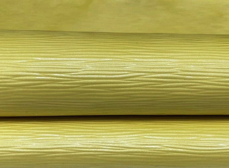 EPI LV YELLOW PATENT calfskin calf cow leather 2 skins total 9sqf 1.0mm #A7395
