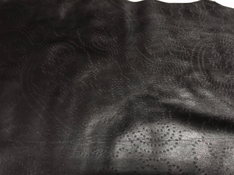 TEXTURED JET BLACK Lambskin Italian leather hides skins skin hide