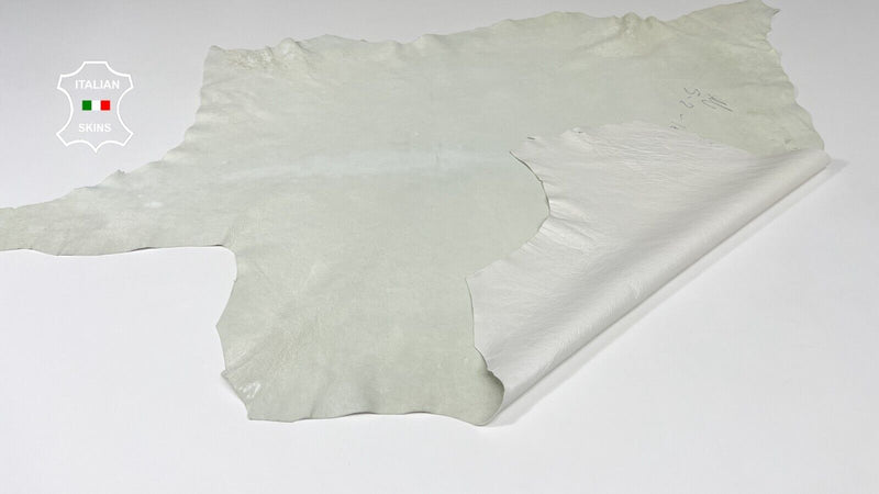 OFF WHITE CRINKLED COATED Soft Italian Lambskin leather hides 7sqf 0.8mm #B4716