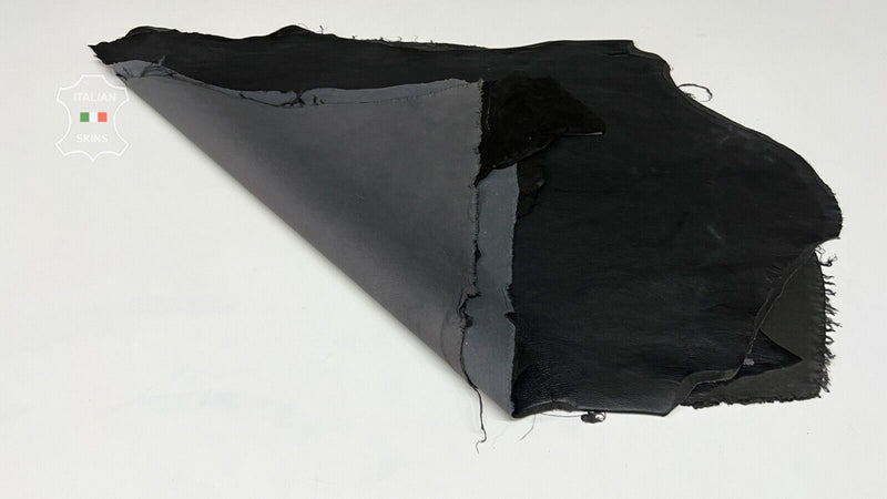 BLACK Soft Italian Stretch Lambskin leather hides 2 skins 7sqf 0.9mm #B7432