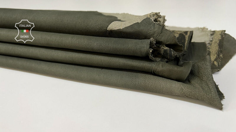 OLIVE GREEN VEGETABLE TAN Soft Italian Stretch Lambskin leather 6sqf 0.8mm B7139