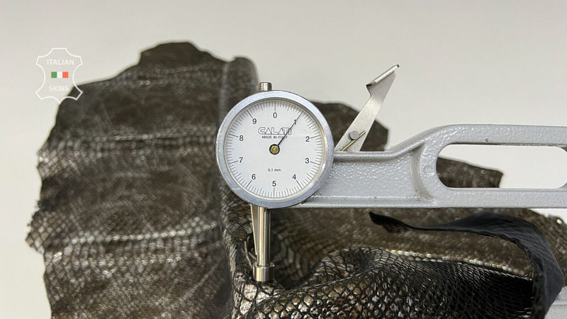 METALLIC STEEL SNAKE PRINT On Thick Soft Goatskin leather hide 4sqf 1.1mm #B8136