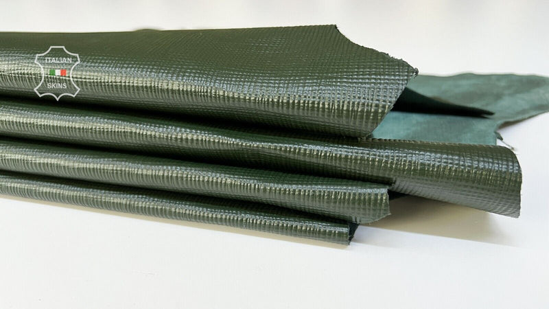 DARK GREEN PI LV textured print thin soft Lamb leather 2 skins 14sqf 0.6mm B8213