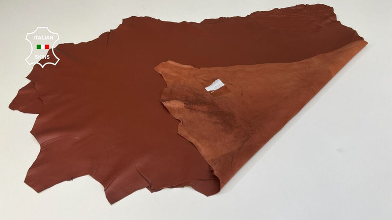 REDDISH BROWN Thin Soft Lambskin leather Bookbinding 2 skins 12sqf 0.6mm #B4333