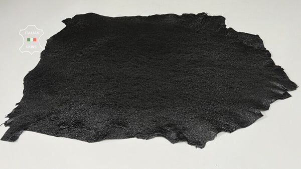WASHED BLACK SHIMMER CRISPY Soft Lambskin leather 2 skins 10sqf 0.9mm #B7255