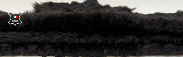 VERY DARK BROWN SHORT Soft Hair On sheepskin shearling fur leather 17"X22" B8691