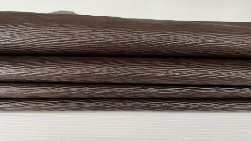 BROWN EPI LV textured thin soft Lambskin Lamb leather 2 skins 15sqf 0.5mm #A7334