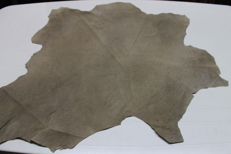 Italian Goatskin leather hide hides skin skins GRAINY VINTAGE ARMY  KHAKI  5sqf