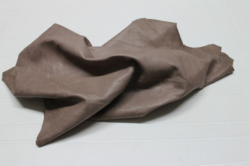 Italian Goatskin leather skin skins VINTAGE LIGHT WALNUT BROWN 6sqf #A1023