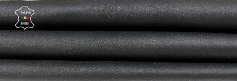 WASHED BLACK Thick Soft Italian Stretch Lambskin leather hides 6sqf 1.3mm B7137