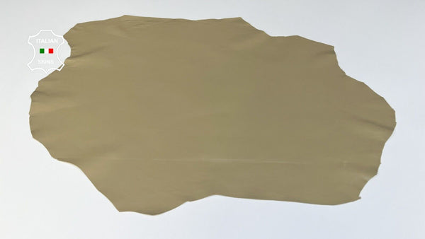 KHAKI BEIGE SHINY Soft Italian Lambskin sheep leather hides 5sqf 0.9mm #B5120