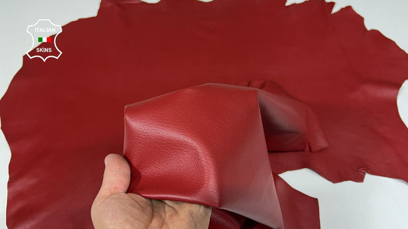 WINE BRIC RED Grainy soft Italian Lambskin leather 2 skins total 10sqf 0.7mm