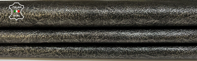 METALLIC STEEL ANTIQUED VINTAGE LOOK Thick Soft Goat leather 3+sqf 1.2mm #B8554