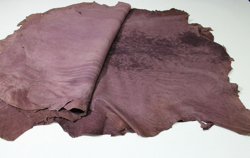 PLUM RAISIN textured antiqued vegetable tan Leather 8 skins 35sqf 1.1mm #A5169
