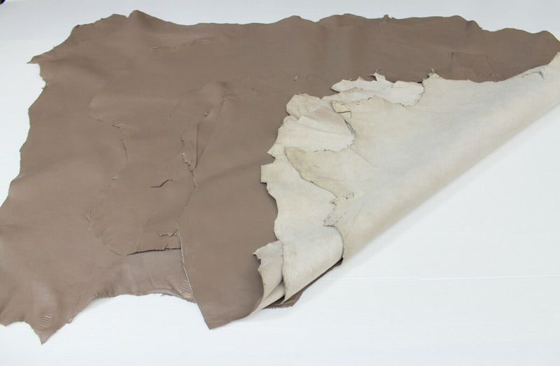 TAUPE BROWN smooth Italian Lambskin leather 4 skins total 20sqf 0.7mm #A6551