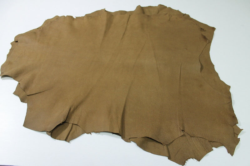 CAMEL DISTRESSED PEBBLED Italian Lambskin leather 2 skins 9sqf 0.5mm #A4851