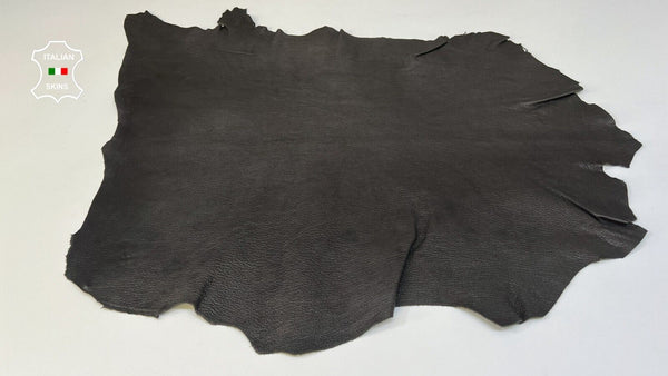BLACK ROUGH GRAINY Thick Italian Goatskin Goat leather hides 5sqf 1.4mm #B9566