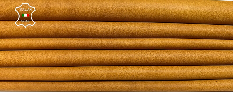 NATURAL SADDLE TAN VEGETABLE TAN Soft Lambskin leather 2 skins 12sqf 0.7mm B6611
