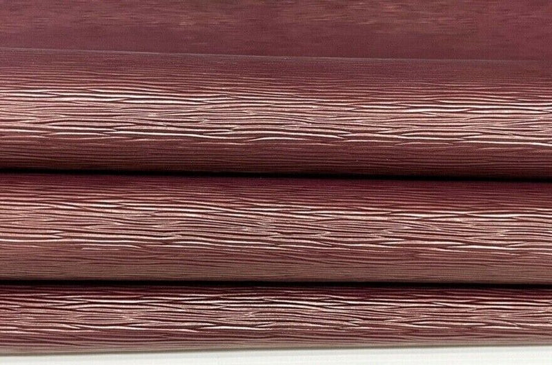 WINE EPI LV textured shiny strong Goatskin leather 2 skins 7sqf 0.8mm #A7425