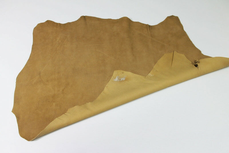 CAMEL SAND SUEDE TEXTURED Italian Lambskin Lamb leather skin 4sqf 0.9mm #A4750