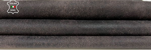 COCOA BROWN NUBUCK VINTAGE LOOK Soft Italian Goatskin Leather 8sqf 1.0mm #B9427