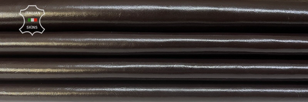 PATENT DARK BROWN CRINKLE SHINY Italian Lamb leather 2 skins 8+sqf 0.7mm #B8028
