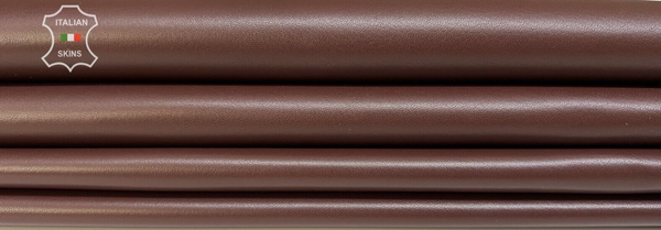 REDDISH BROWN Soft Italian Lambskin Sheep leather hide 2 skins 10sqf 0.7mm B8237