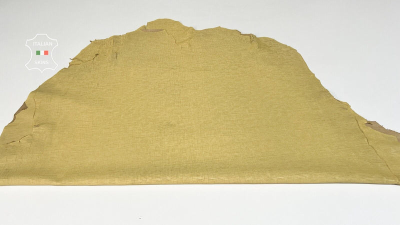 WHEAT YELLOW TEXTURED Soft Italian Lambskin leather 2 skins 18sqf 1.0mm #B8132