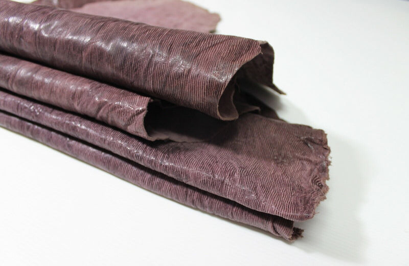 PLUM RAISIN textured antiqued vegetable tan Leather 8 skins 35sqf 1.1mm #A5169