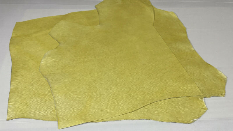 EPI LV YELLOW PATENT calfskin calf cow leather 2 skins total 9sqf 1.0mm #A7395