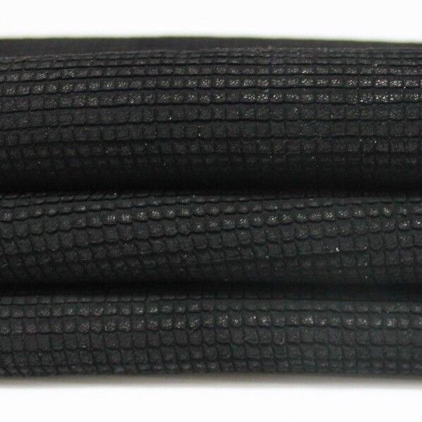 SQUARES ENGRAVE on BLACK soft Italian Lambskin leather 7 skins hides total 42sqf
