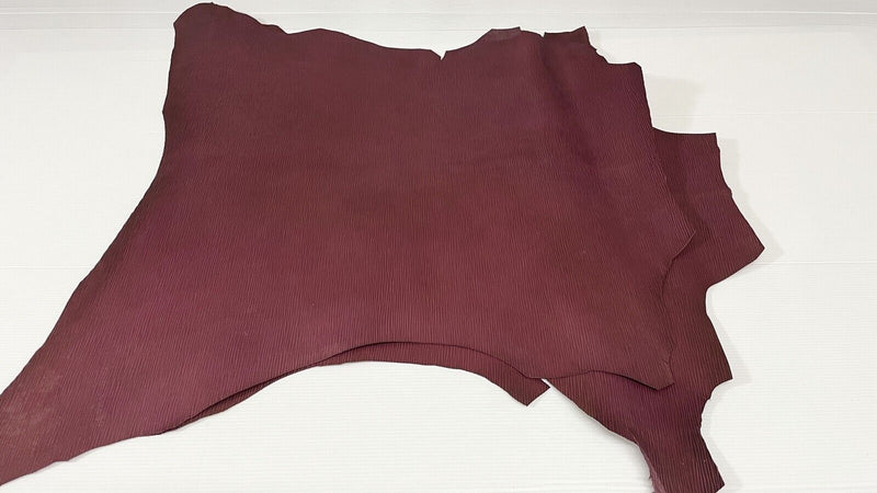 WINE EPI LV textured shiny strong Goatskin leather 2 skins 7sqf 0.8mm #A7425