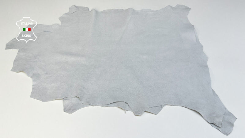 OFF WHITE CRACKLED VINTAGE LOOK Soft Goatskin leather 2 skins 9sqf 0.9mm #B5591